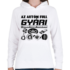 PRINTFASHION GYÁRI kocsi - Női kapucnis pulóver - Fehér