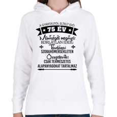 PRINTFASHION Gyártástól eltelt idő szülinapi (egyedi számmal)  - Női kapucnis pulóver - Fehér