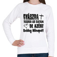 PRINTFASHION gyászba teszed az életem - Női pulóver - Fehér női pulóver, kardigán