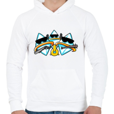 PRINTFASHION Gyémánt crew - Férfi kapucnis pulóver - Fehér férfi pulóver, kardigán