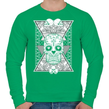 PRINTFASHION Gyémánt koponya - Férfi pulóver - Zöld férfi pulóver, kardigán