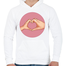 PRINTFASHION Gyerek és szülő szeretet - Férfi kapucnis pulóver - Fehér