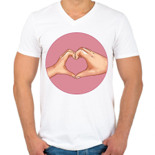PRINTFASHION Gyerek és szülő szeretet - Férfi V-nyakú póló - Fehér gyerek póló