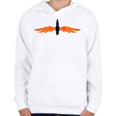 PRINTFASHION gyertya-szarny-orange-black - Gyerek kapucnis pulóver - Fehér