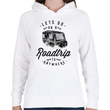 PRINTFASHION Gyerünk kirándulni - Női kapucnis pulóver - Fehér női pulóver, kardigán
