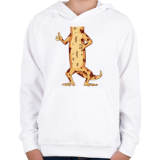 PRINTFASHION Gyíkember - Gyerek kapucnis pulóver - Fehér gyerek pulóver, kardigán