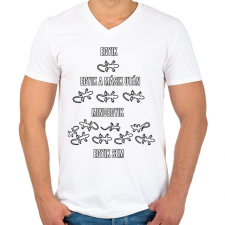 PRINTFASHION gyíkok - Férfi V-nyakú póló - Fehér férfi póló