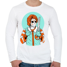 PRINTFASHION Gyilkos bohóc - Férfi hosszú ujjú póló - Fehér