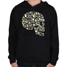 PRINTFASHION Gyilkos füst - Gyerek kapucnis pulóver - Fekete