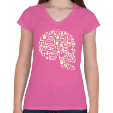 PRINTFASHION Gyilkos füst - Női V-nyakú póló - Rózsaszín női póló