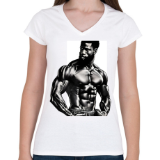 PRINTFASHION Gym 01 - Női V-nyakú póló - Fehér