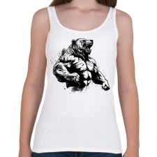 PRINTFASHION Gym bear - Női atléta - Fehér női trikó