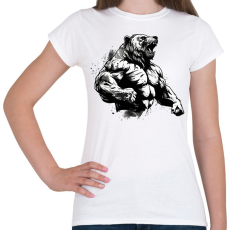 PRINTFASHION Gym bear - Női póló - Fehér