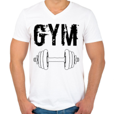 PRINTFASHION Gym - Férfi V-nyakú póló - Fehér férfi póló