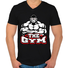 PRINTFASHION gym - Férfi V-nyakú póló - Fekete