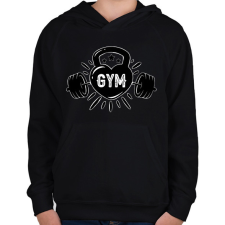 PRINTFASHION gym - Gyerek kapucnis pulóver - Fekete gyerek pulóver, kardigán