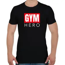PRINTFASHION GYM HERO - Férfi póló - Fekete férfi póló