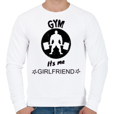 PRINTFASHION GYM ITS ME GIRLFRIEND - Férfi pulóver - Fehér férfi pulóver, kardigán