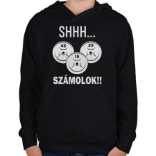 PRINTFASHION GYM things - Gyerek kapucnis pulóver - Fekete gyerek pulóver, kardigán