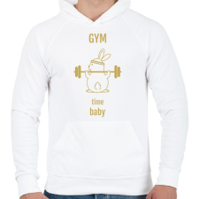 PRINTFASHION gym time baby - Férfi kapucnis pulóver - Fehér férfi pulóver, kardigán