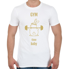 PRINTFASHION gym time baby  - Férfi póló - Fehér férfi póló