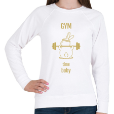 PRINTFASHION gym time baby  - Női pulóver - Fehér női pulóver, kardigán