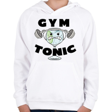 PRINTFASHION Gym tonic - Gyerek kapucnis pulóver - Fehér gyerek pulóver, kardigán
