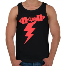 PRINTFASHION GYM villám - Férfi atléta - Fekete atléta, trikó