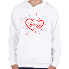 PRINTFASHION Gyöngyi - Gyerek kapucnis pulóver - Fehér