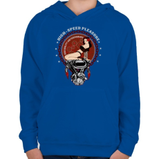 PRINTFASHION Gyors öröm - Gyerek kapucnis pulóver - Királykék