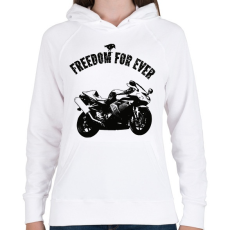 PRINTFASHION gyorsasági motor - Női kapucnis pulóver - Fehér