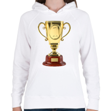 PRINTFASHION Győztes - Női kapucnis pulóver - Fehér női pulóver, kardigán