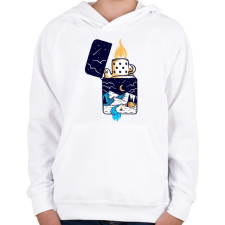 PRINTFASHION Gyújtó  - Gyerek kapucnis pulóver - Fehér gyerek pulóver, kardigán
