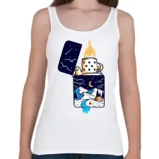 PRINTFASHION Gyújtó  - Női atléta - Fehér női trikó