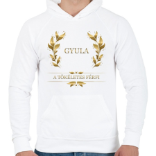 PRINTFASHION Gyula - Férfi kapucnis pulóver - Fehér férfi pulóver, kardigán