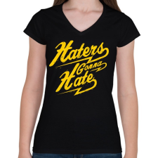 PRINTFASHION Gyűlölet - Női V-nyakú póló - Fekete női póló