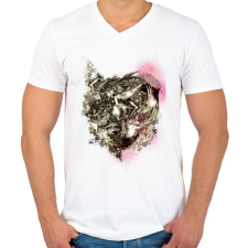 PRINTFASHION Gyűlölt gépezet - Férfi V-nyakú póló - Fehér férfi póló