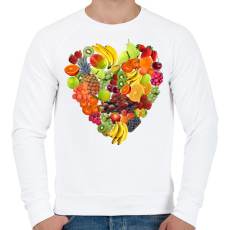 PRINTFASHION Gyümölcs-szív - Férfi pulóver - Fehér