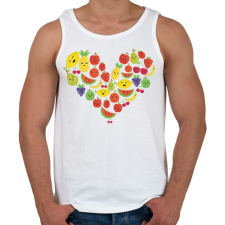 PRINTFASHION Gyümölcsös szív - Férfi atléta - Fehér atléta, trikó