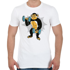 PRINTFASHION Gyúrós majom - Férfi póló - Fehér