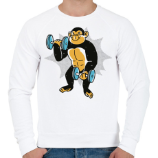 PRINTFASHION Gyúrós majom - Férfi pulóver - Fehér