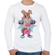 PRINTFASHION Gyúrós nyúl - Férfi hosszú ujjú póló - Fehér férfi póló