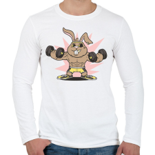 PRINTFASHION Gyúrós nyuszi - Férfi hosszú ujjú póló - Fehér férfi póló