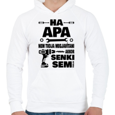 PRINTFASHION Ha apa nem tudja megjavítani - Férfi kapucnis pulóver - Fehér férfi pulóver, kardigán