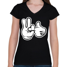 PRINTFASHION Ha érted..  - Női V-nyakú póló - Fekete női póló