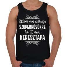PRINTFASHION Ha itt van keresztapa - Férfi atléta - Fekete