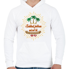 PRINTFASHION Ha mosolyogsz  - Férfi kapucnis pulóver - Fehér