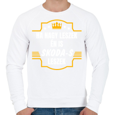 PRINTFASHION Ha nagy leszek én is Skoda-s leszek - Férfi pulóver - Fehér férfi pulóver, kardigán