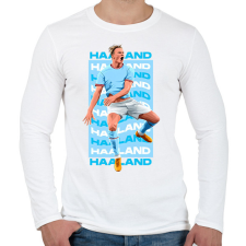 PRINTFASHION Haaland - Férfi hosszú ujjú póló - Fehér férfi póló
