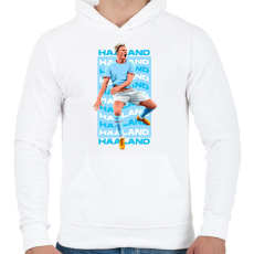 PRINTFASHION Haaland - Férfi kapucnis pulóver - Fehér